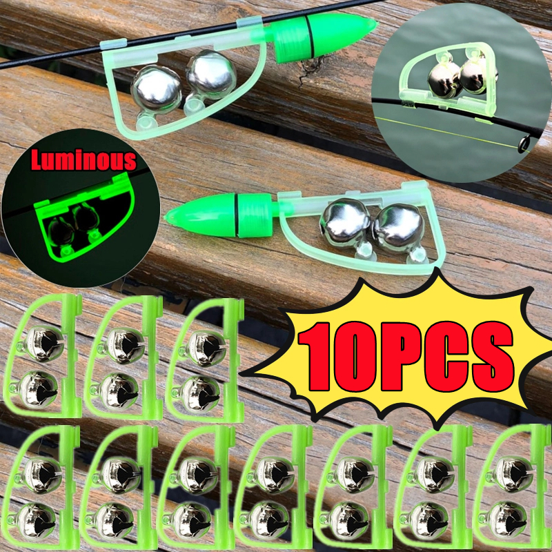 Fishing Rod Travel - New 1-10PCS Luminous Light Twin Bells