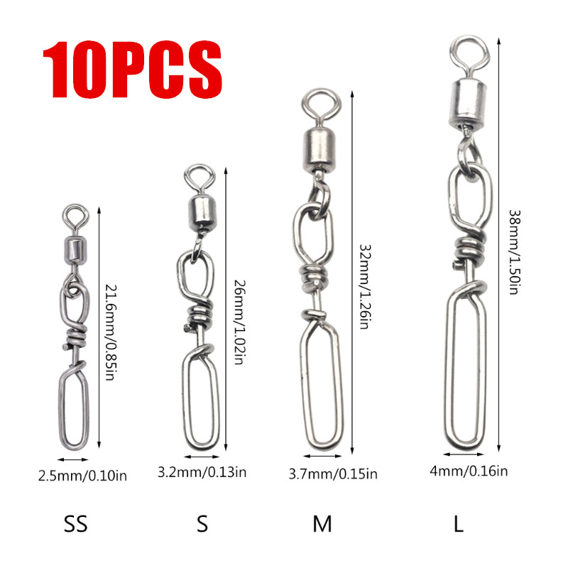 Fishing Rod Casting - 10Pcs Stainless Steel Quick Snaps Power