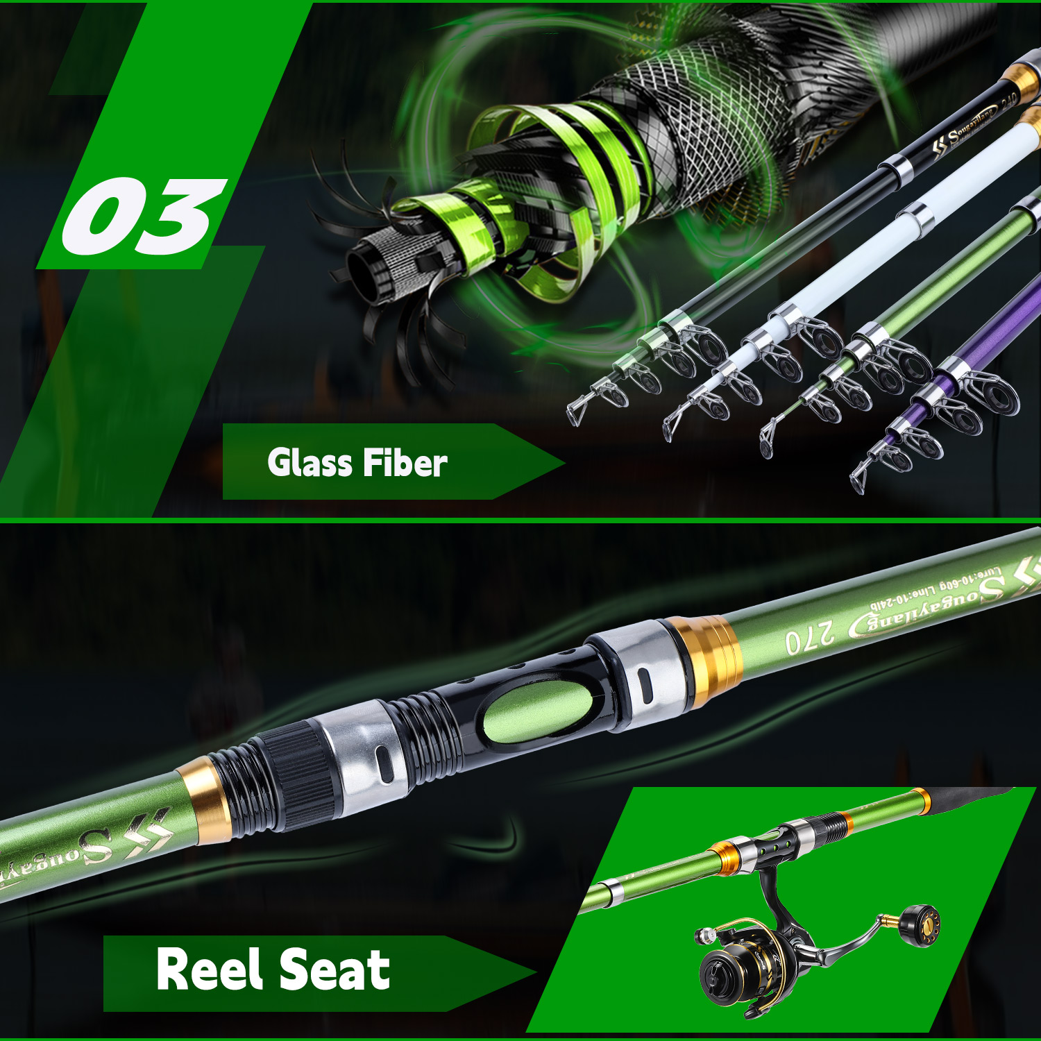 Sougayialng spinning fishing r - Fishing Rod Spinning avis et prix