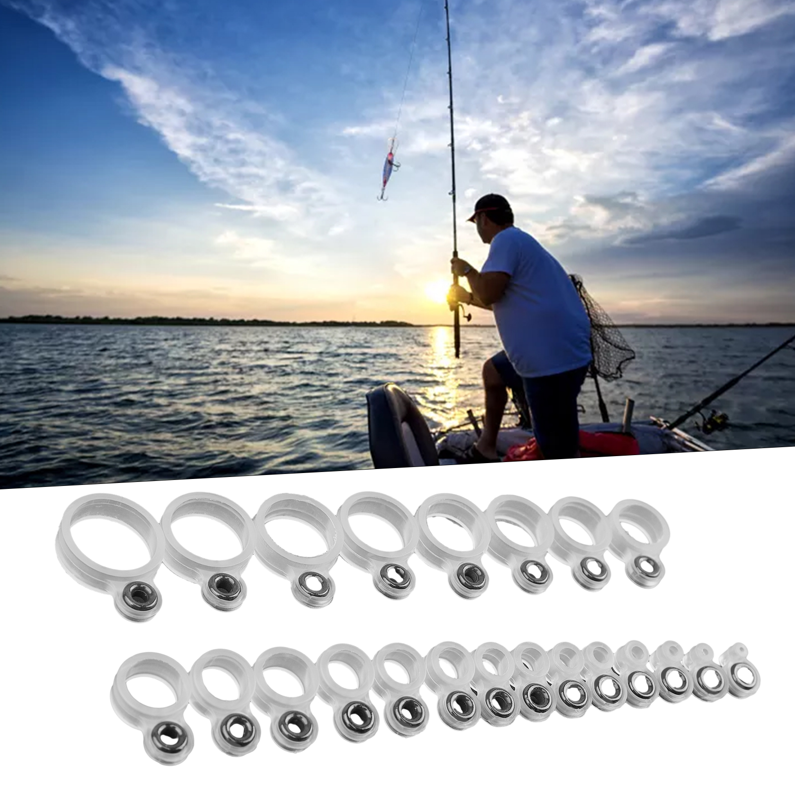 14/22Pcs Fishing Rod Eyelet Re - Fishing Rod Guide Replacement avis et prix