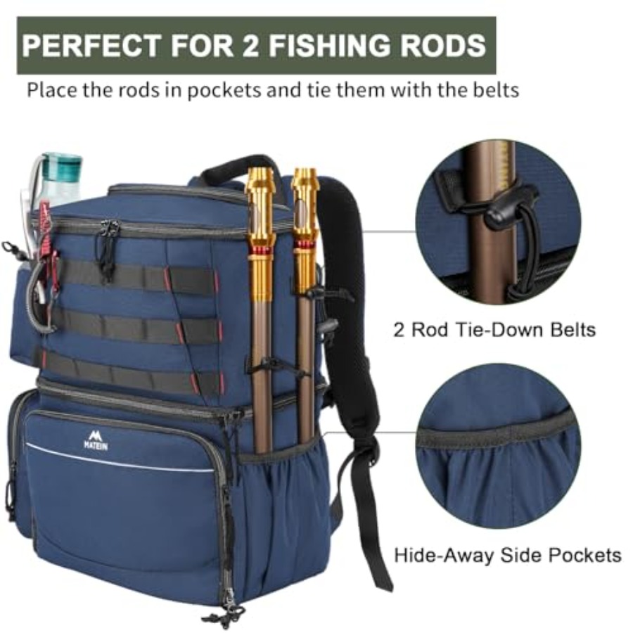 Fishing Backpack, Water Resist - Fishing Rod Holder avis et prix
