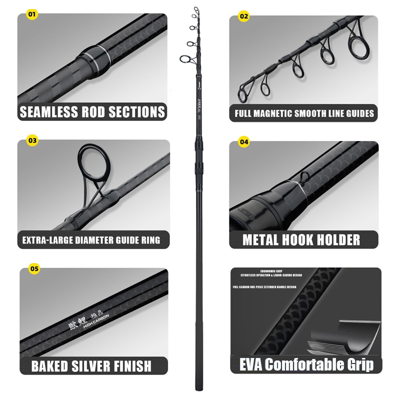 3.0M-4.2M Carp Telescopic Fish - Fishing Rod Surf avis et prix