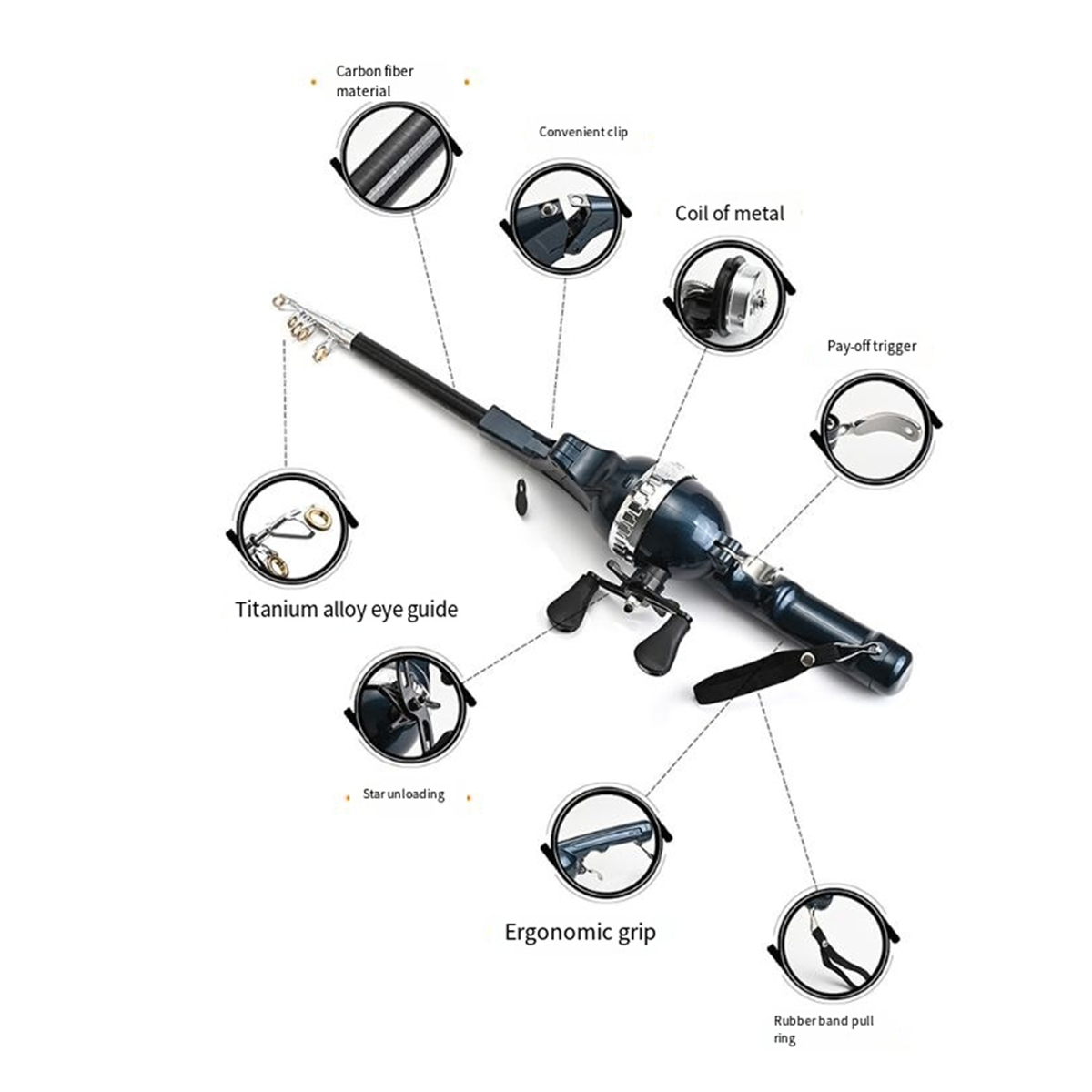 X59A_Portable Folding Fishing  - Fishing Rod Travel avis et prix