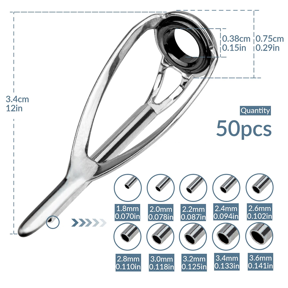 THKFISH 50pcs Fishing Rod Guid - Fishing Rod Tip Replacement avis et prix