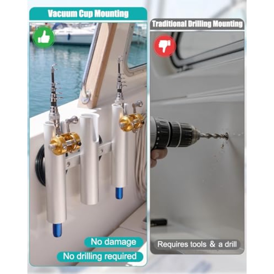 No Drill Vacuum Fishing Rod Ho - Fishing Rod Rack avis et prix